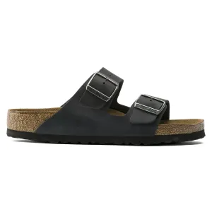 Birkenstock Arizona pour Hommes à Semelle Souple en Cuir Noir Huilé