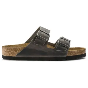 Birkenstock Arizona pour Hommes à Semelle Douce en Cuir Huilé Fer