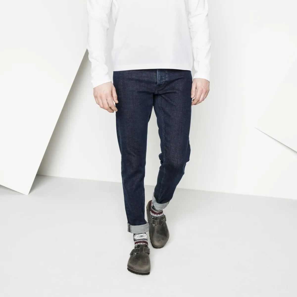 Birkenstock Boston pour Hommes avec Semelle Douce en Cuir Huilé Fer