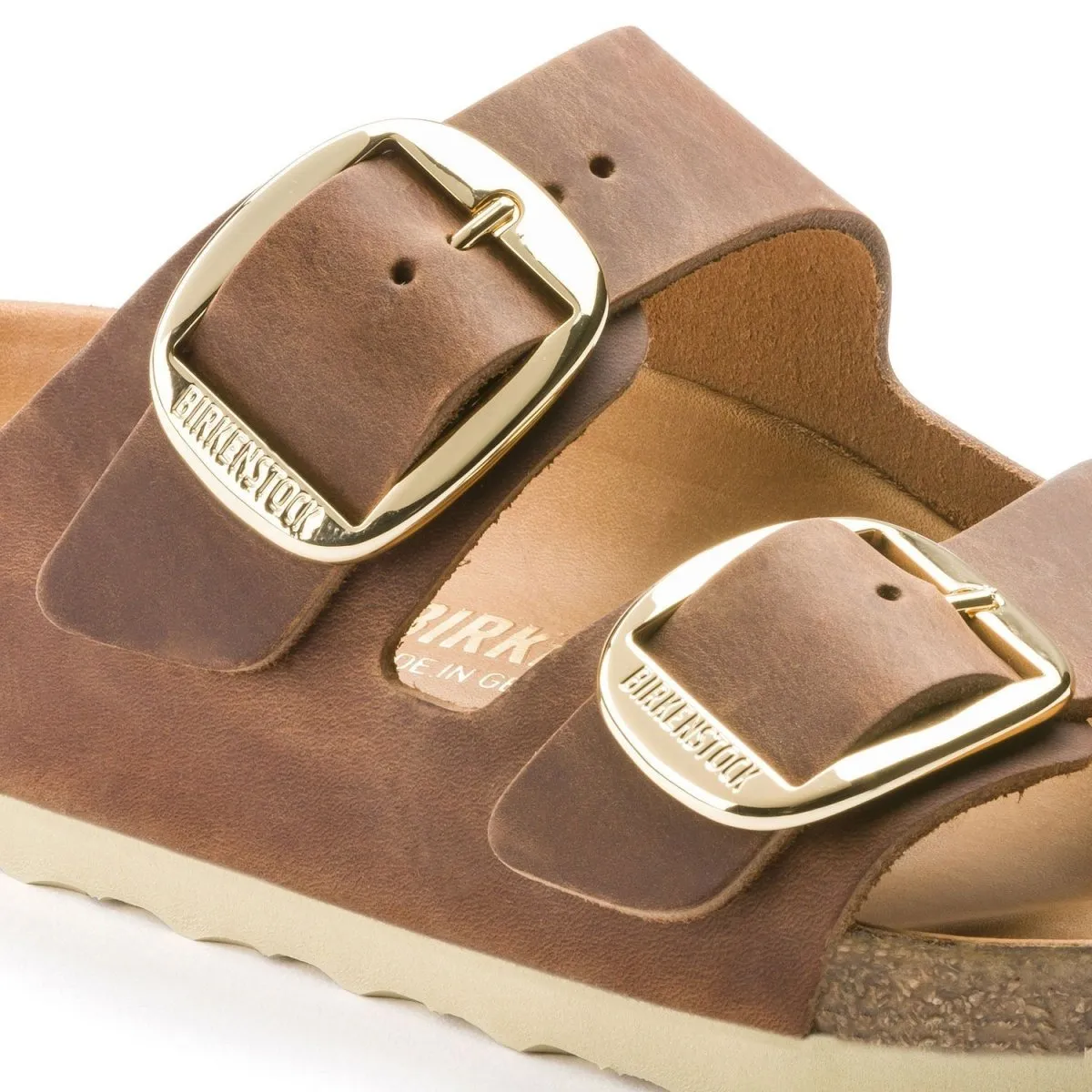 Birkenstock Femme Arizona Grande Boucle Cuir Huilé Cognac