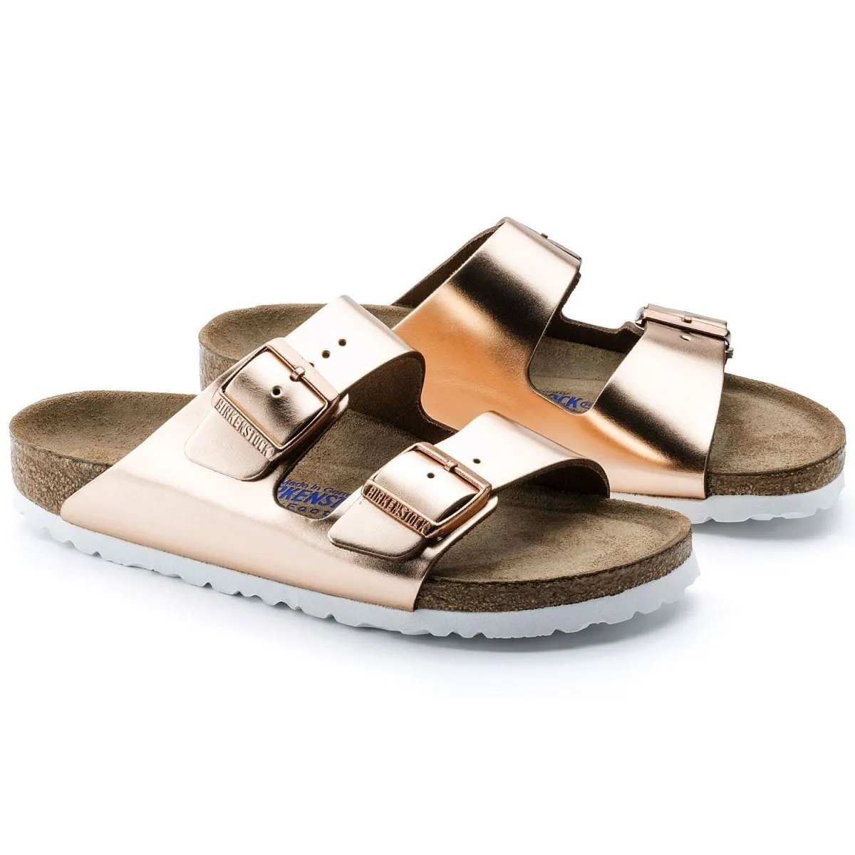 Birkenstock Femme Arizona Semelle Douce Cuir Cuivré