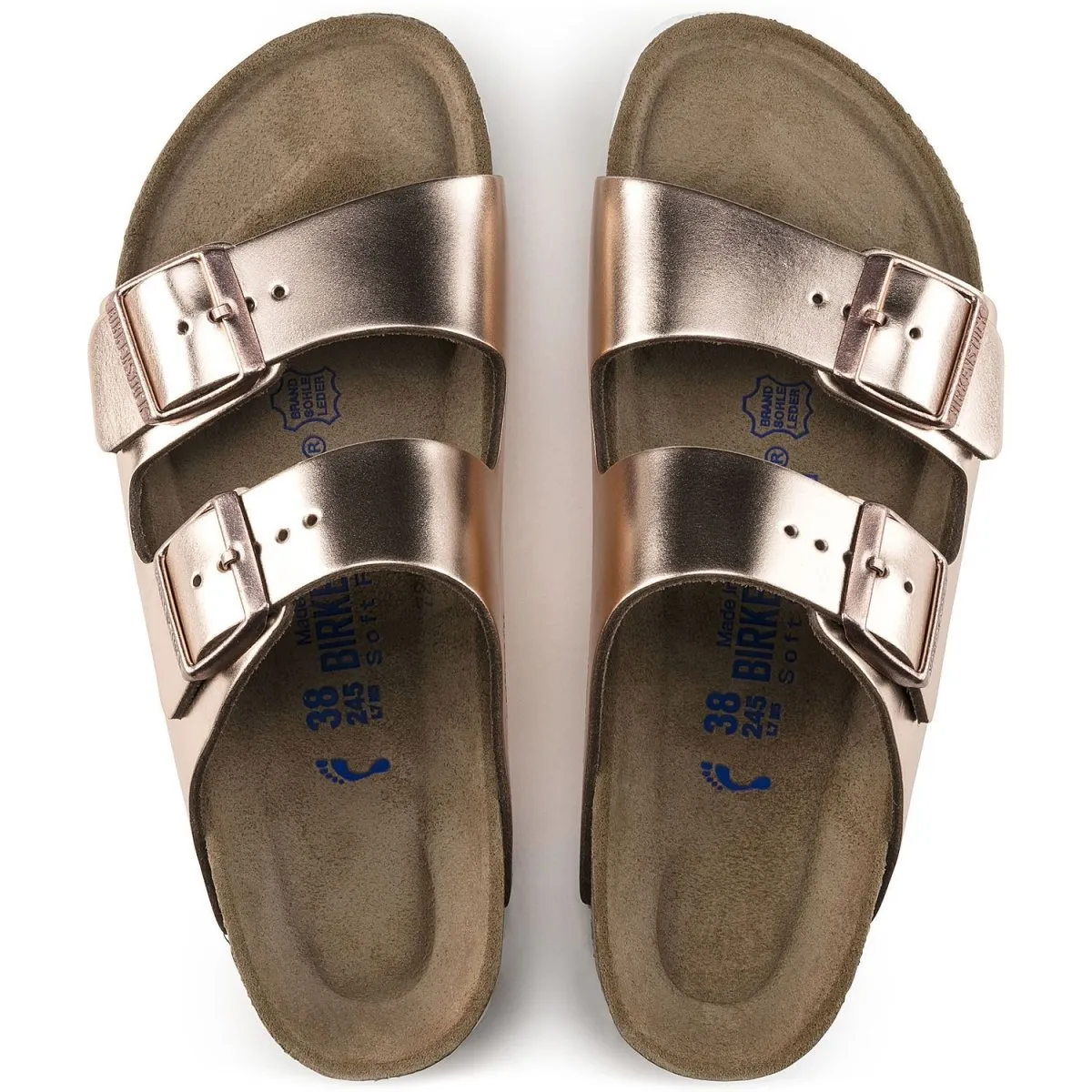 Birkenstock Femme Arizona Semelle Douce Cuir Cuivré