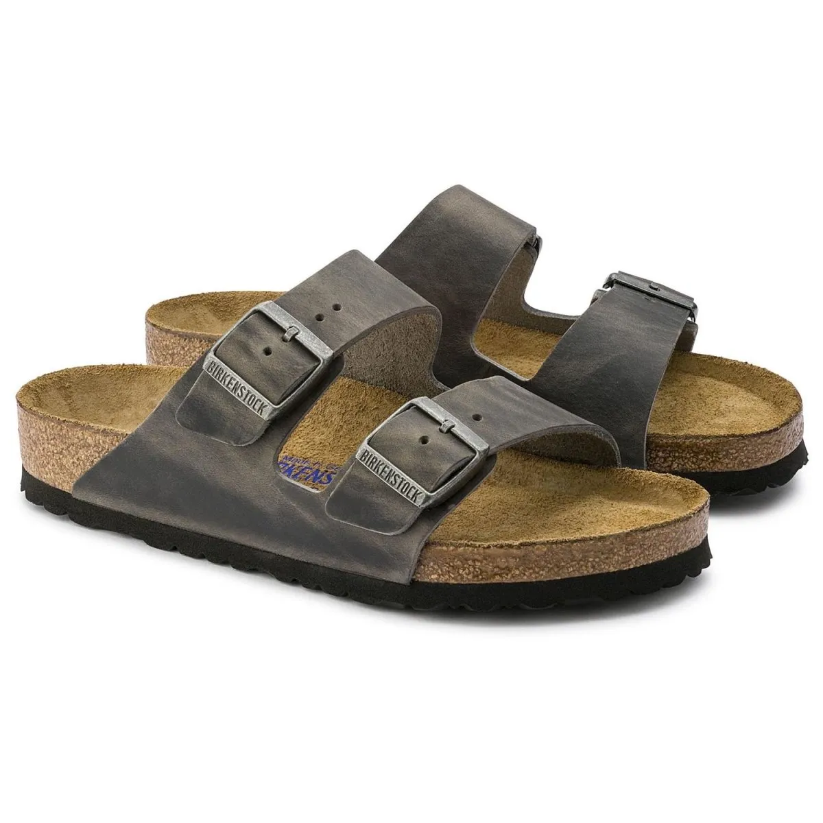 Birkenstock Femme Arizona Semelle Douce Cuir Huilé Fer