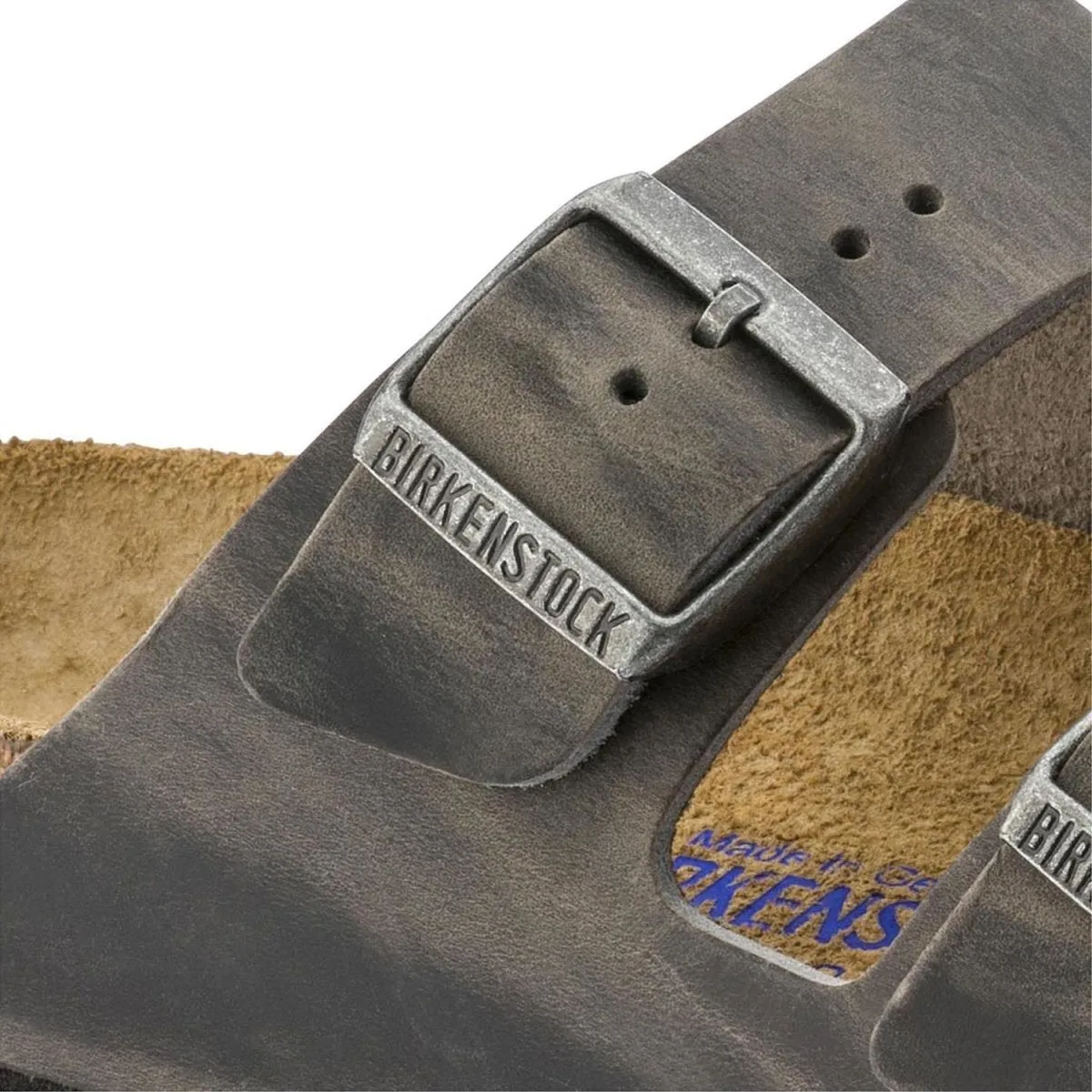 Birkenstock Femme Arizona Semelle Douce Cuir Huilé Fer