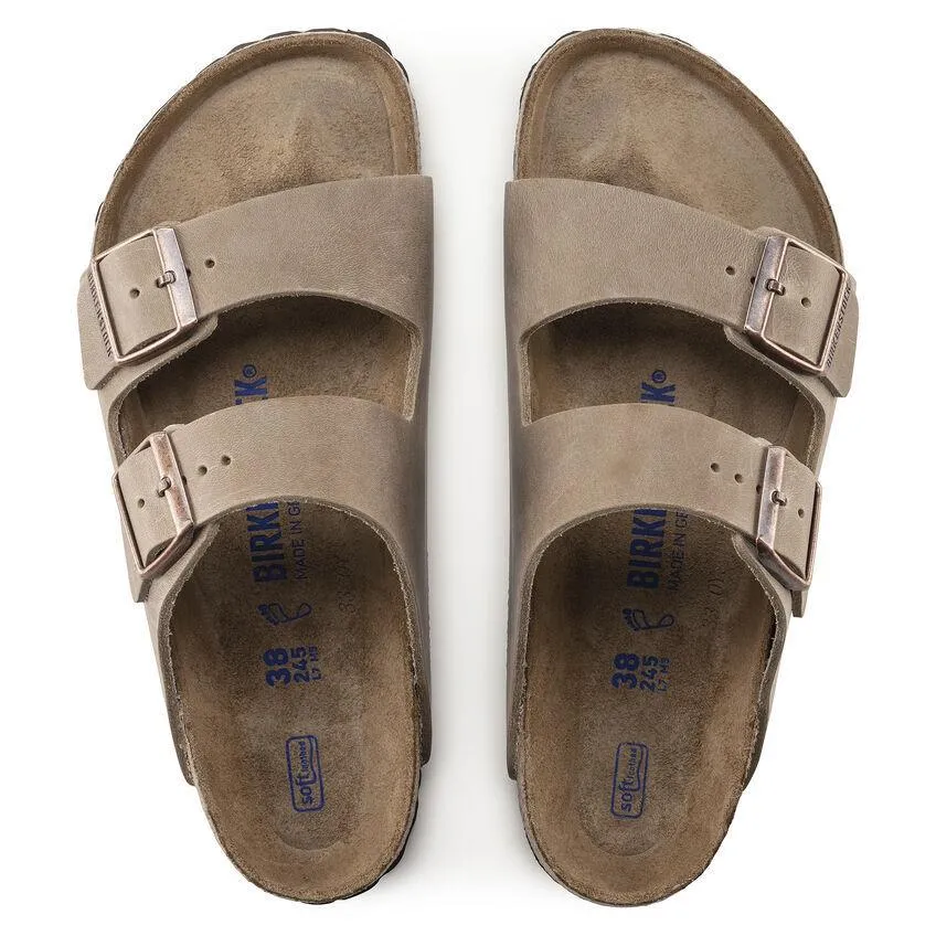 Birkenstock Femme Arizona Semelle Douce Cuir Huilé Tabac