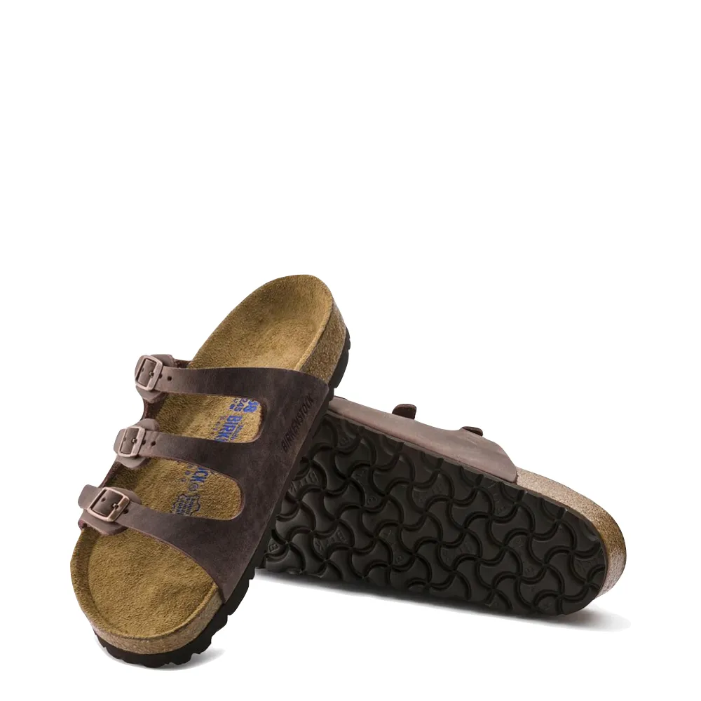 Birkenstock Sandale Floride pour Femme à Semelle Souple en Cuir Marron Habana