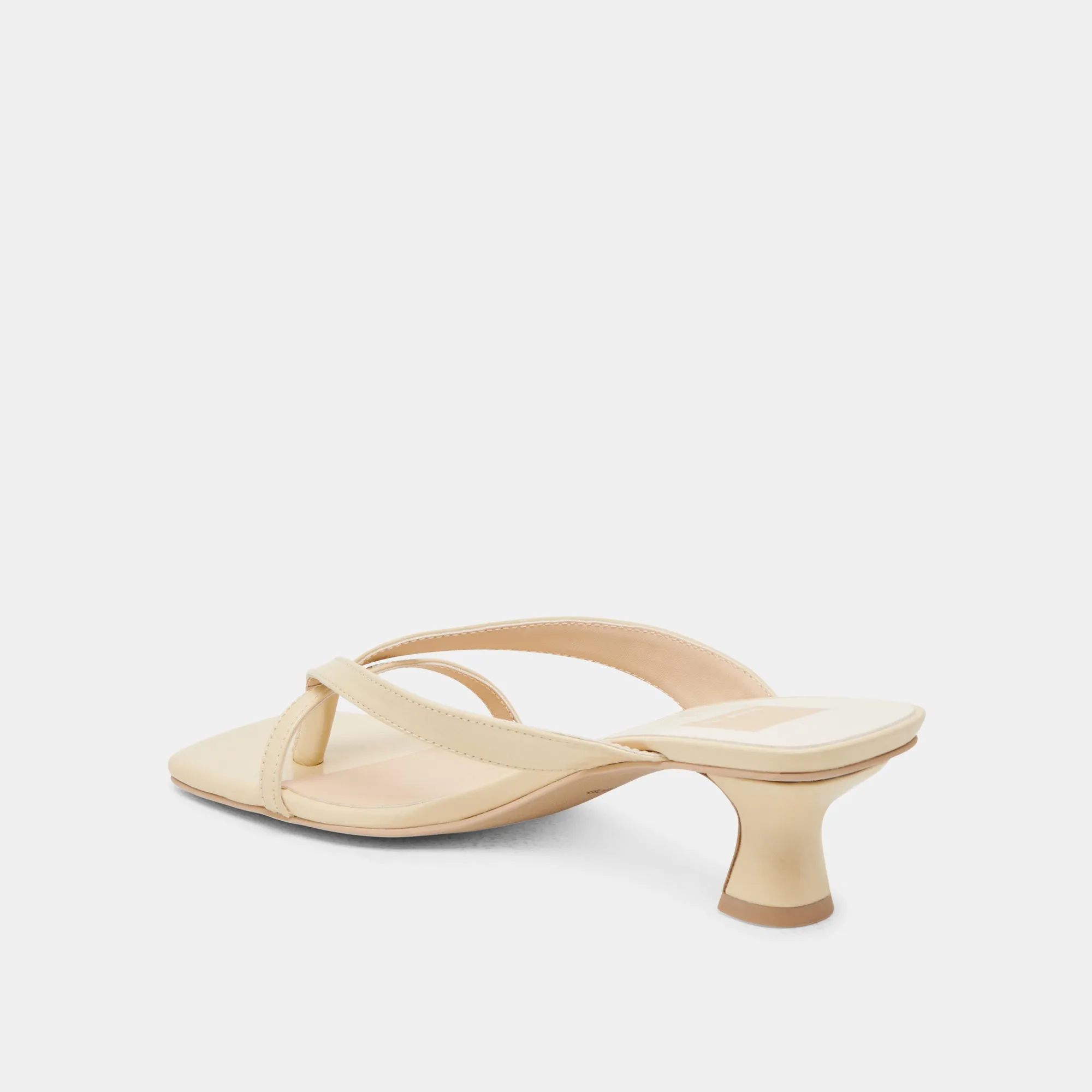 BREVEL TALONS LARGES CUIR JAUNE CLAIR