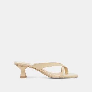 BREVEL TALONS LARGES CUIR JAUNE CLAIR