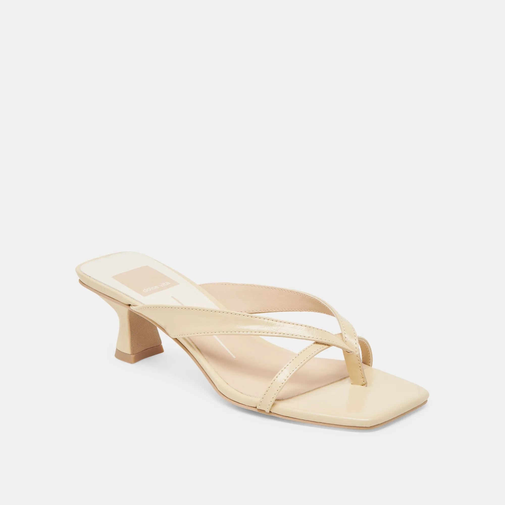 BREVEL TALONS LARGES CUIR JAUNE CLAIR