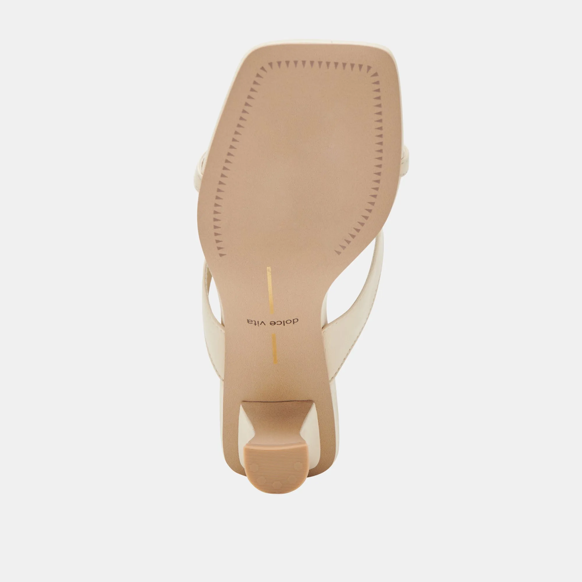 BREVEL TALONS LARGES CUIR BLANC CASSÉ