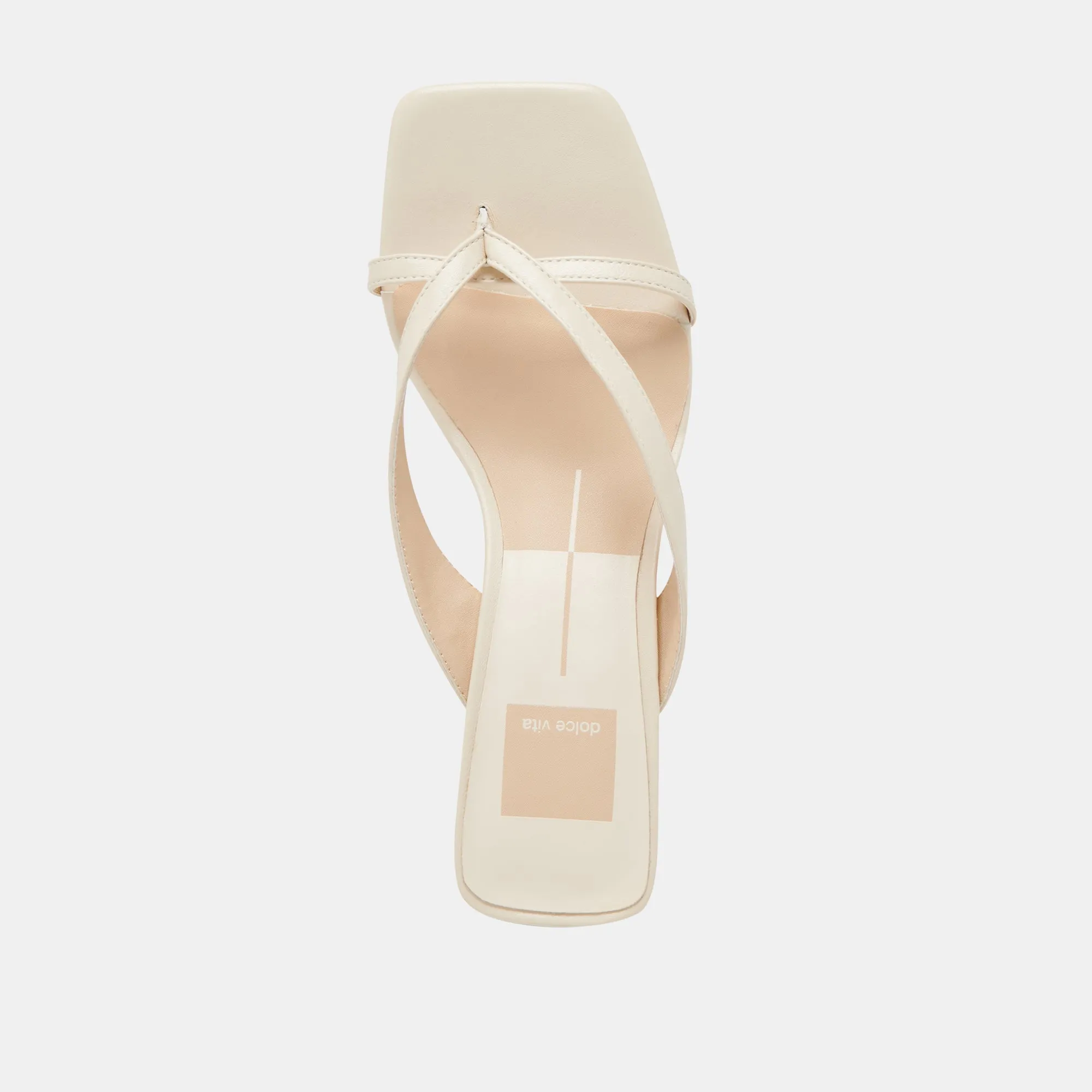 BREVEL TALONS LARGES CUIR BLANC CASSÉ