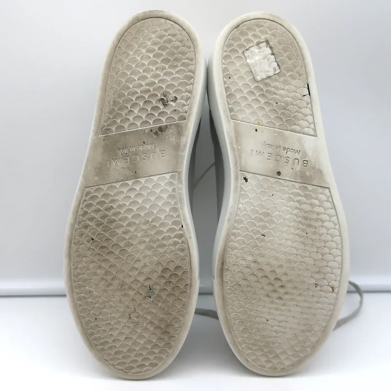 Buscemi Tennis Lock Low Top Sneakers en Cuir Gris & Suède Taille 38.5