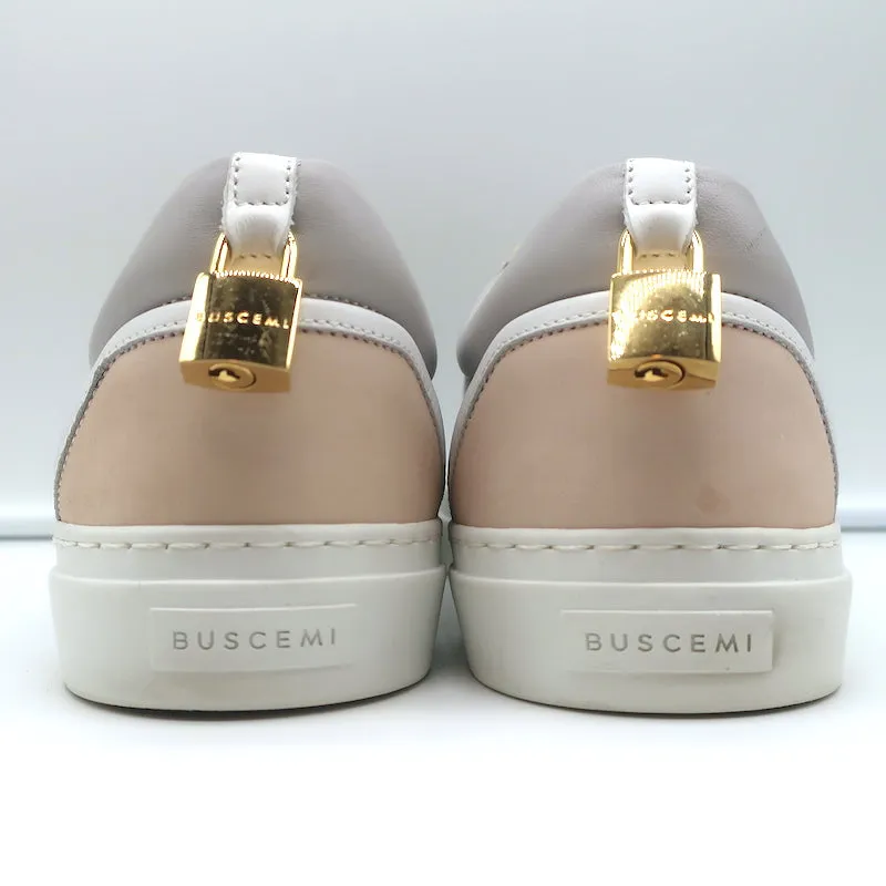 Buscemi Tennis Lock Low Top Sneakers en Cuir Gris & Suède Taille 38.5