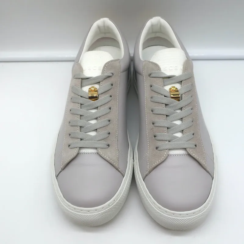 Buscemi Tennis Lock Low Top Sneakers en Cuir Gris & Suède Taille 38.5