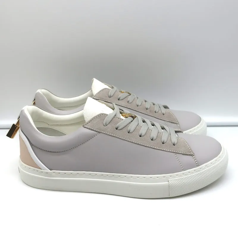 Buscemi Tennis Lock Low Top Sneakers en Cuir Gris & Suède Taille 38.5