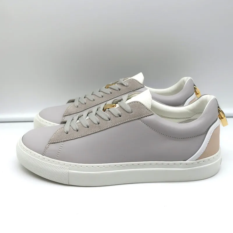 Buscemi Tennis Lock Low Top Sneakers en Cuir Gris & Suède Taille 38.5