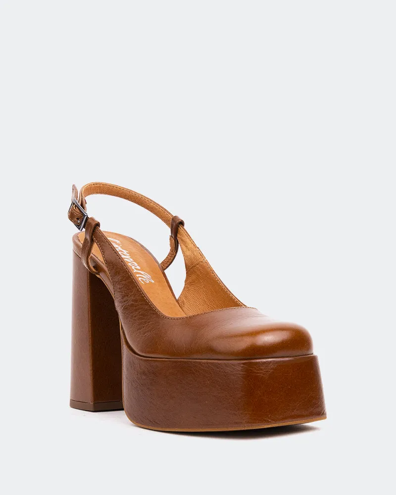 Cave, Cuir Brun Clair/Ocre