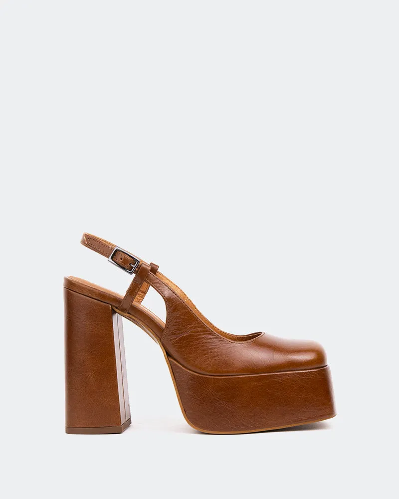 Cave, Cuir Brun Clair/Ocre