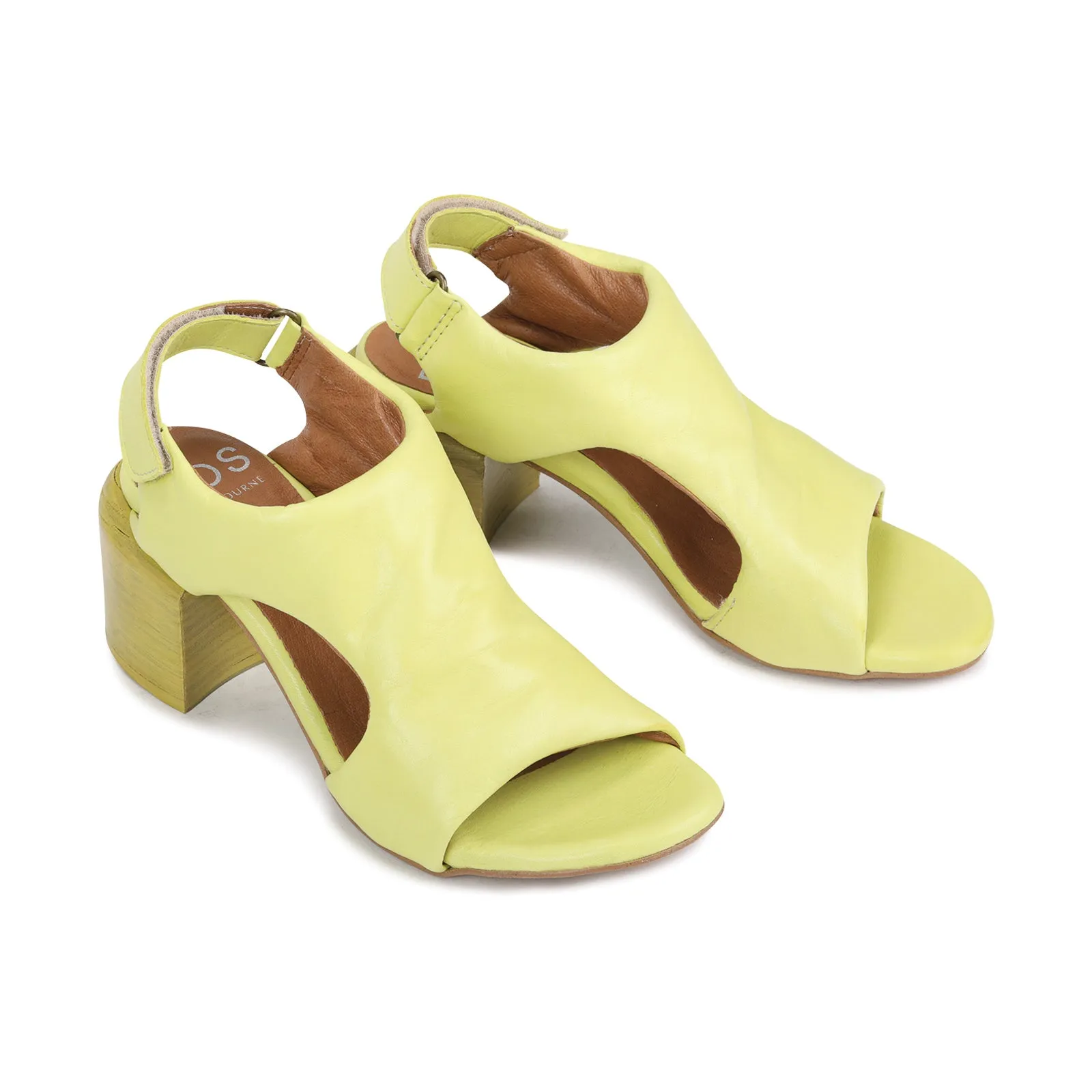 SANDALES CHARICE À TALON BLOC EN CUIR