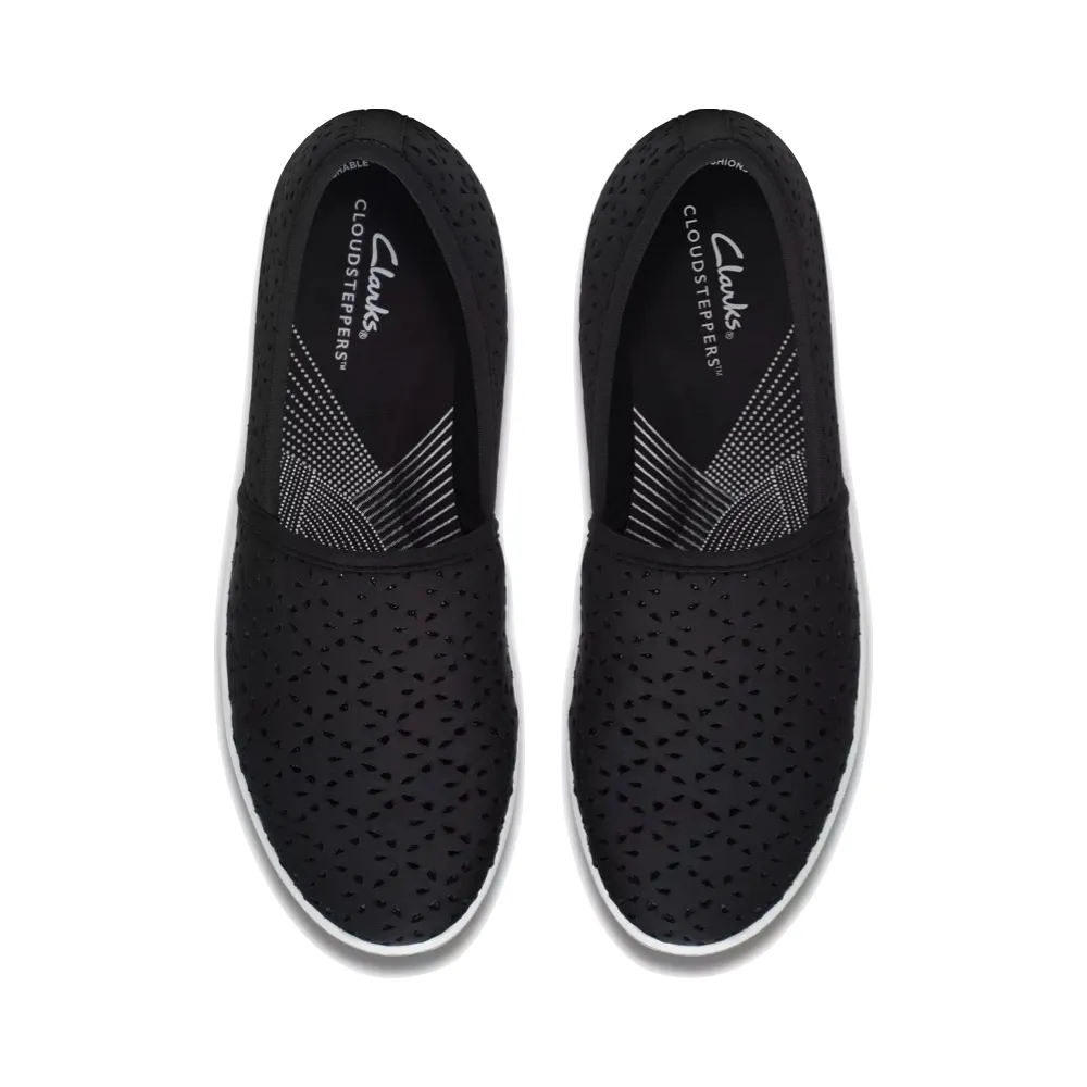Clarks Breeze Emily pour Femme, Mocassin à Perforations Noir