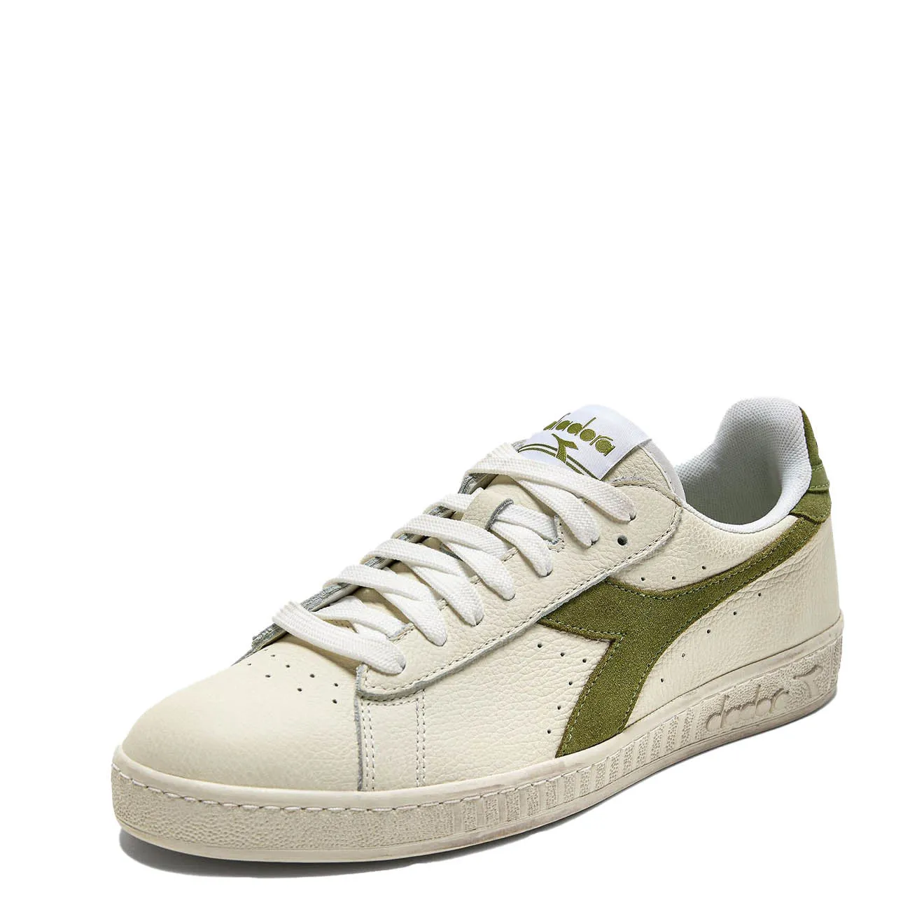 Diadora Femme Game L Low Suède Ciré Blanc Pop / Fougère