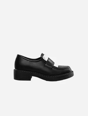 Diane Femmes 3 en 1 Pomme Cuir Végan Mocassins | Noir