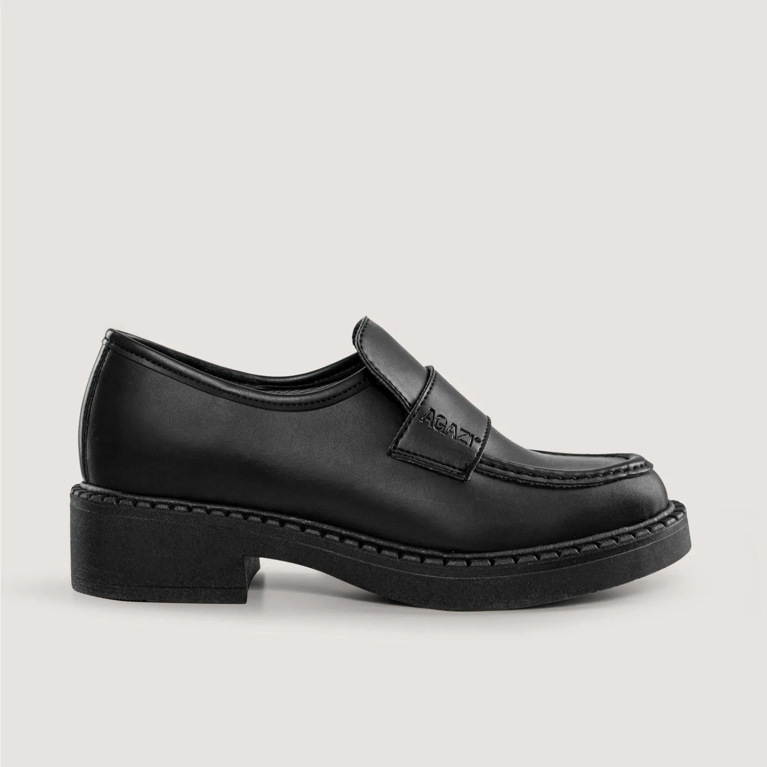 Diane Femmes 3 en 1 Pomme Cuir Végan Mocassins | Noir
