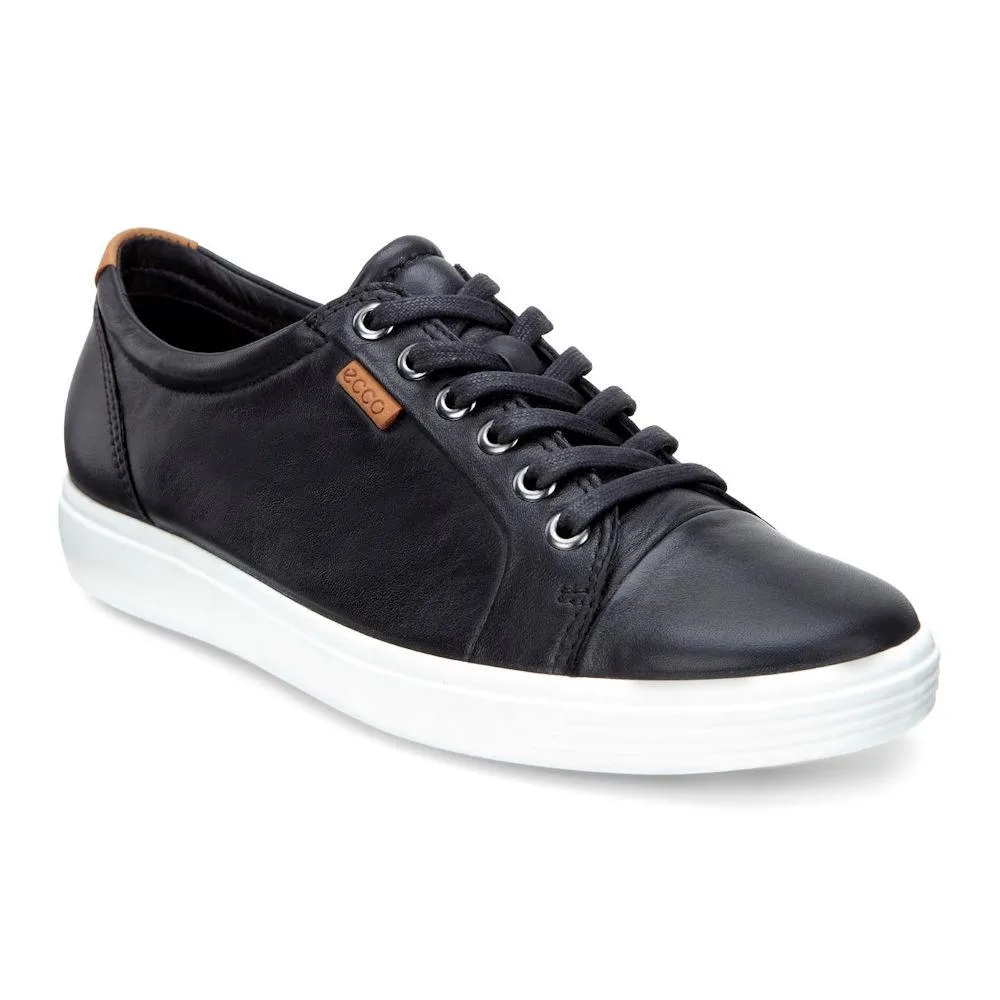 ECCO Femmes 430003 Soft 7 Sneaker en Cuir Noir