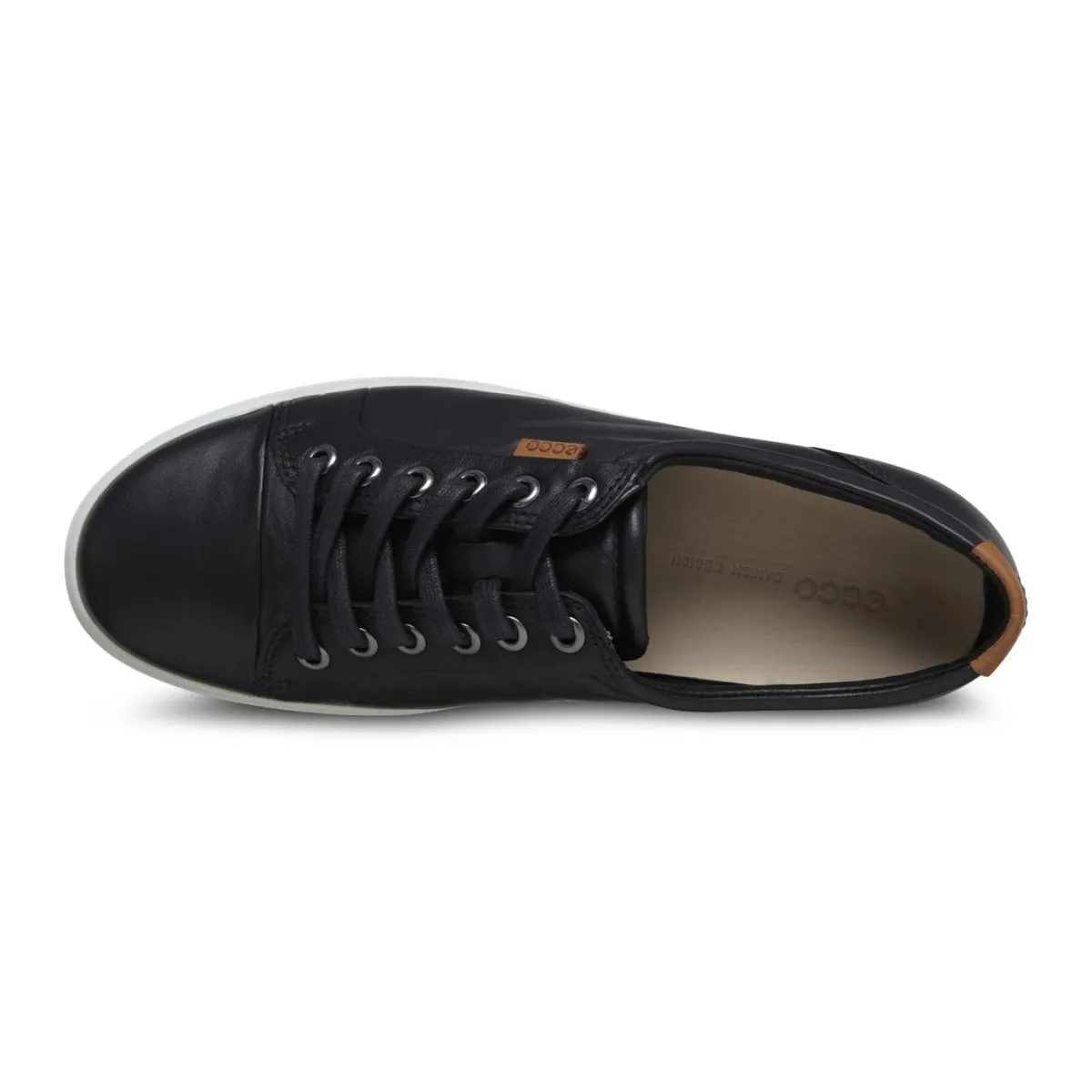 ECCO Femmes 430003 Soft 7 Sneaker en Cuir Noir