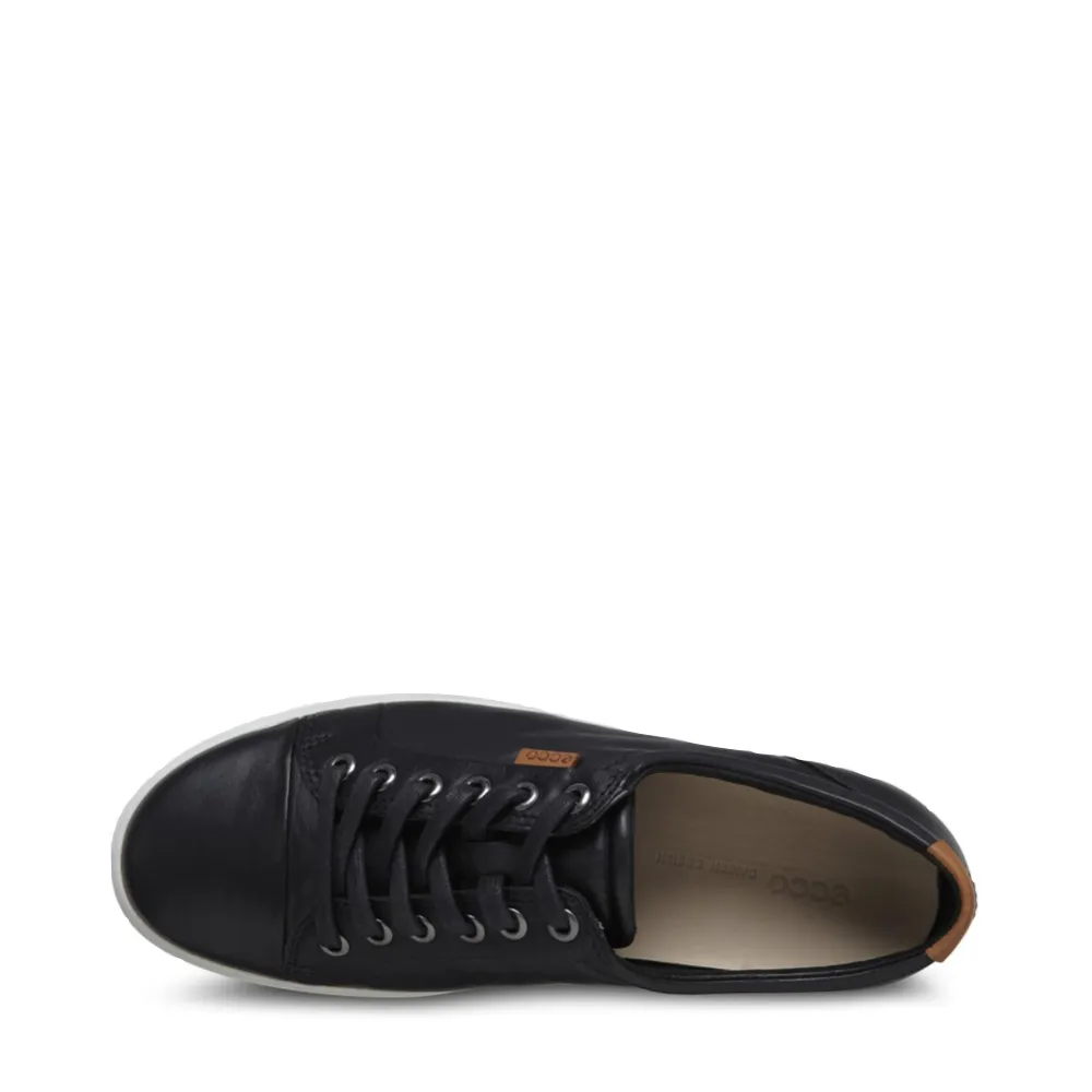 Ecco Women's Soft 7 Sneaker en cuir à lacets en noir