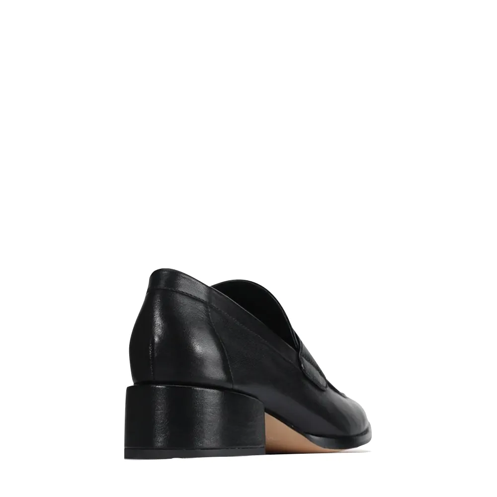 EOS Footwear Penny Loafer à Talon en Cuir pour Femme en Noir
