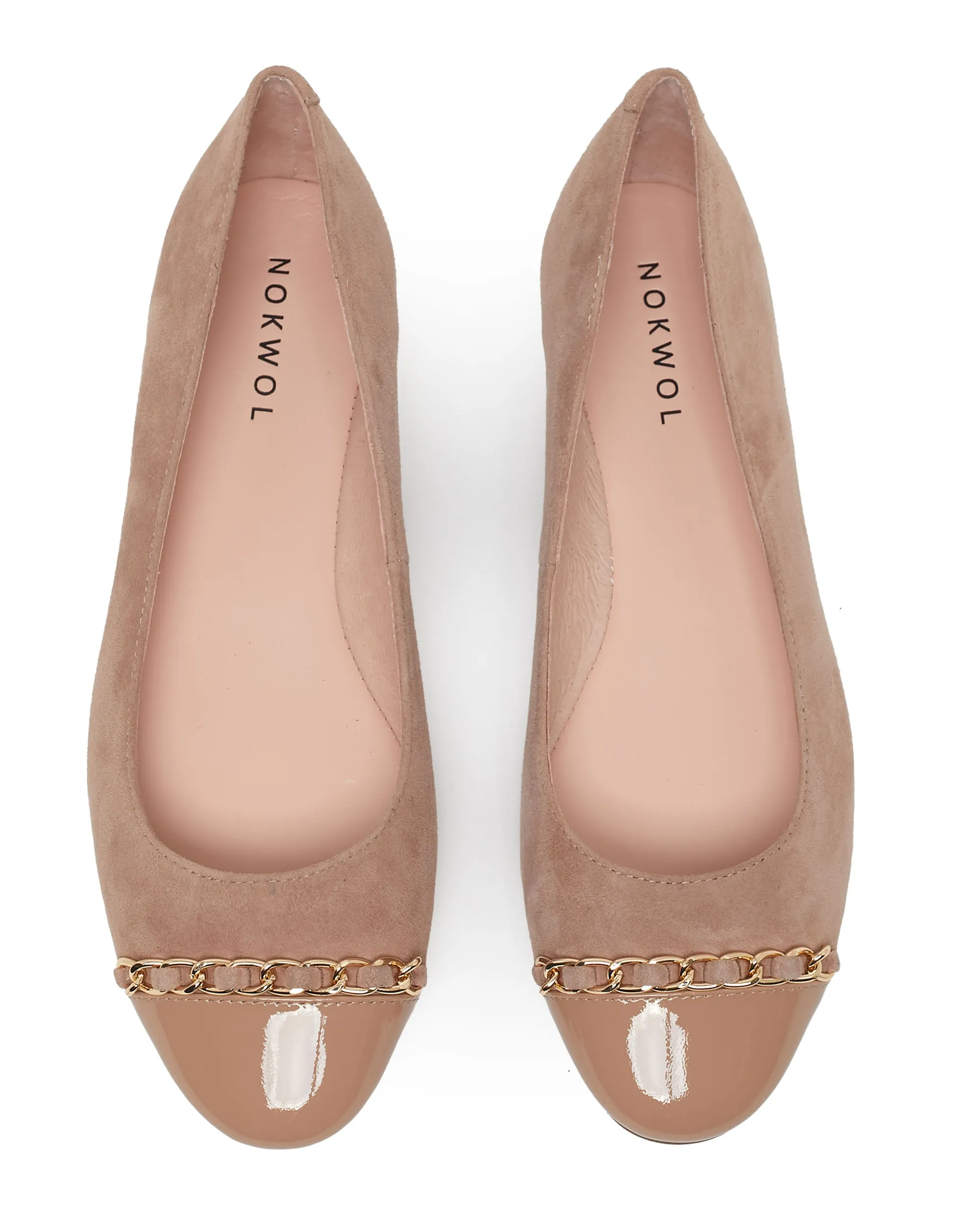 Fleur Suède & Vernis Mestizo Bout Nude/Noir