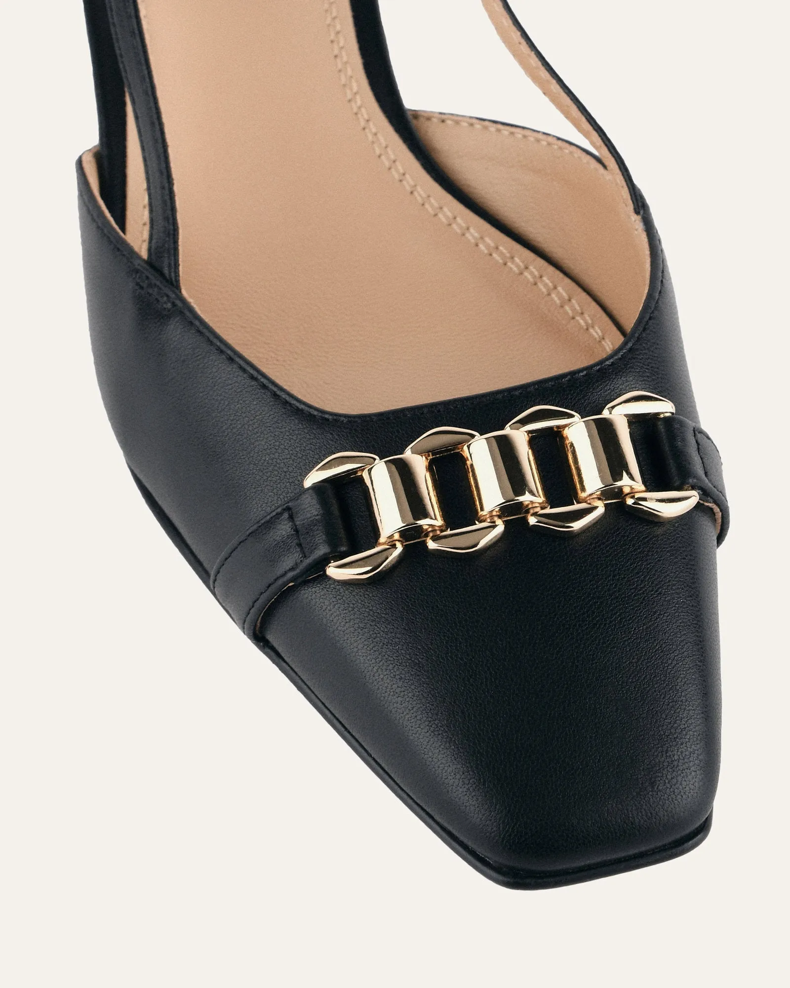 FRANCA TALONS BAS EN CUIR NOIR