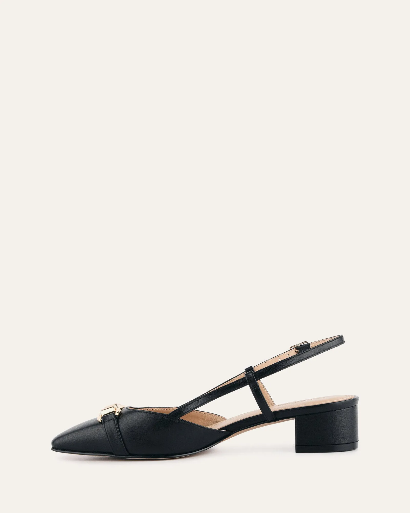 FRANCA TALONS BAS EN CUIR NOIR