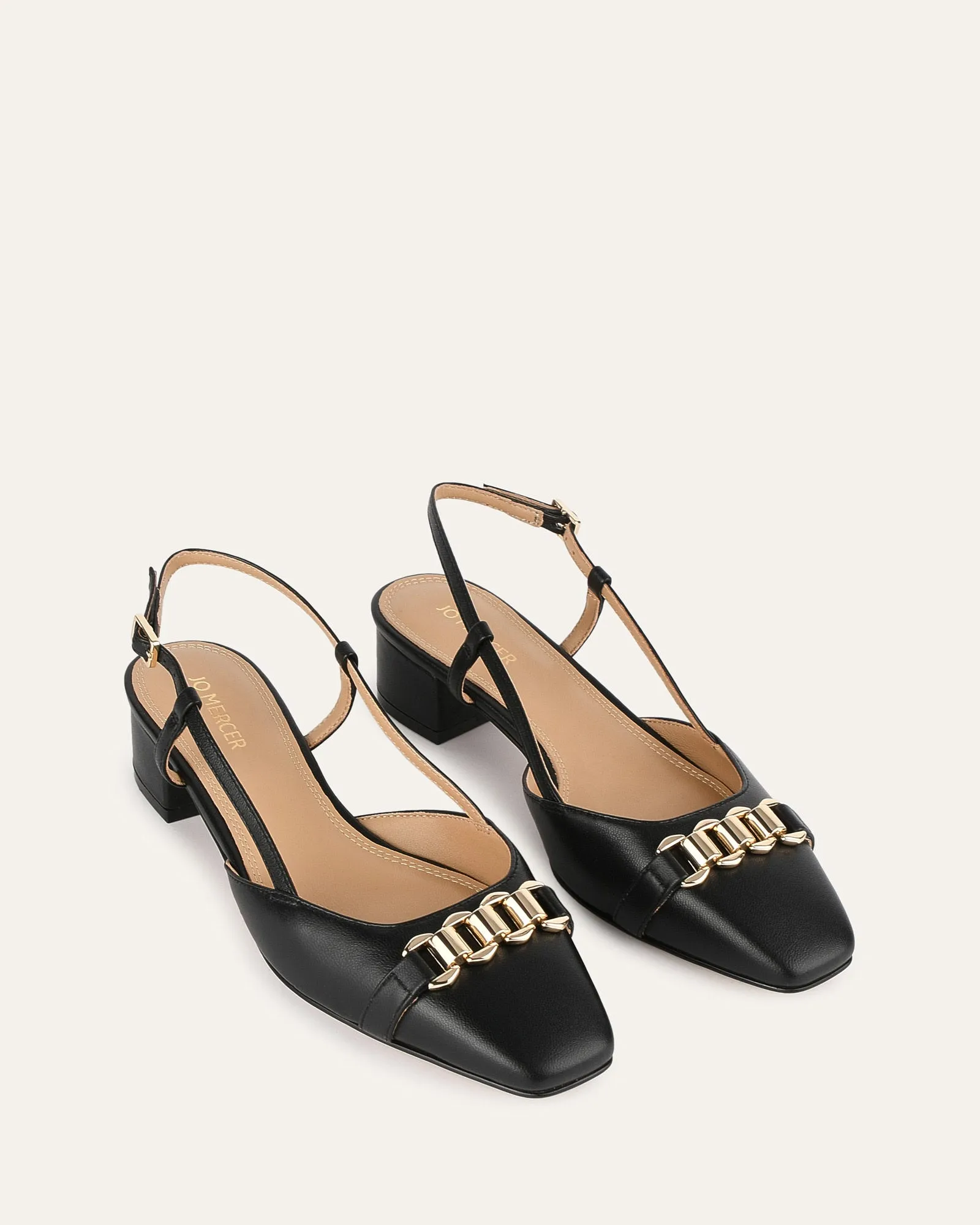 FRANCA TALONS BAS EN CUIR NOIR