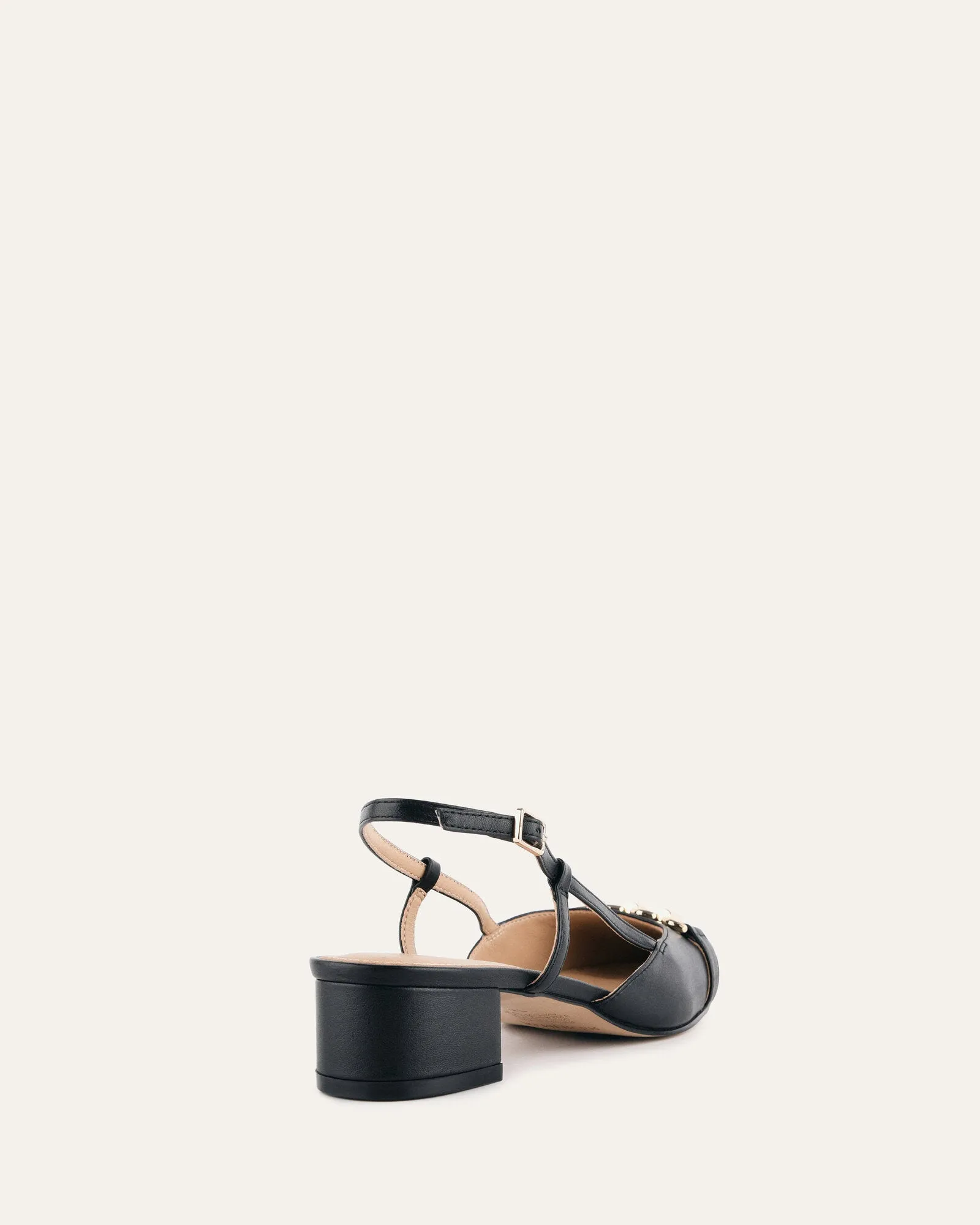 FRANCA TALONS BAS EN CUIR NOIR