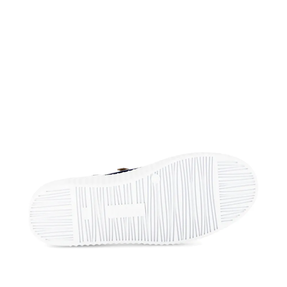 Baskets Gabor Femme à Double Fermeture Éclair en Blanc/Marine/Blanc Lion/Bleu Marine/Beige