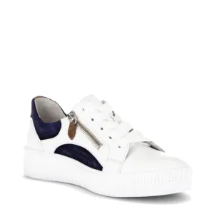 Baskets Gabor Femme à Double Fermeture Éclair en Blanc/Marine/Blanc Lion/Bleu Marine/Beige