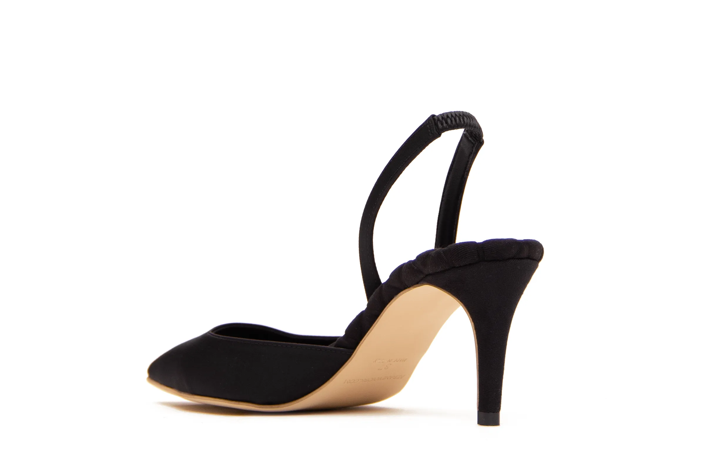 Gabriella Escarpins Satin Végan à Bout Pointu | Noir