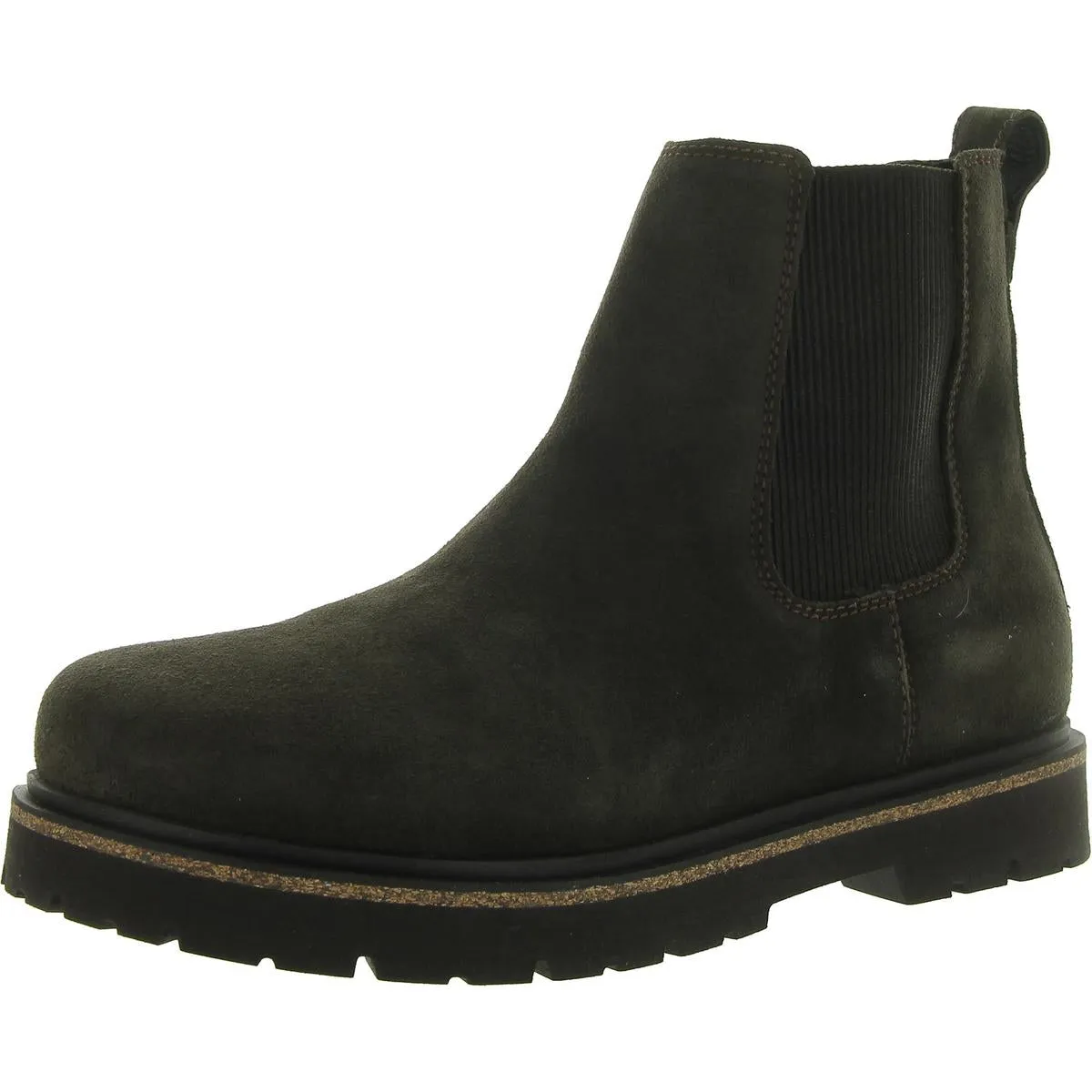 BOTTINES HAUTES POUR FEMMES EN SIMILI-CUIR À BOUT ROND, TYPE SLIP-ON