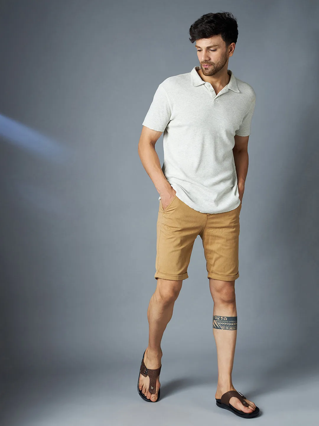 Mules ouvertes en cuir marron pour hommes Hitz
