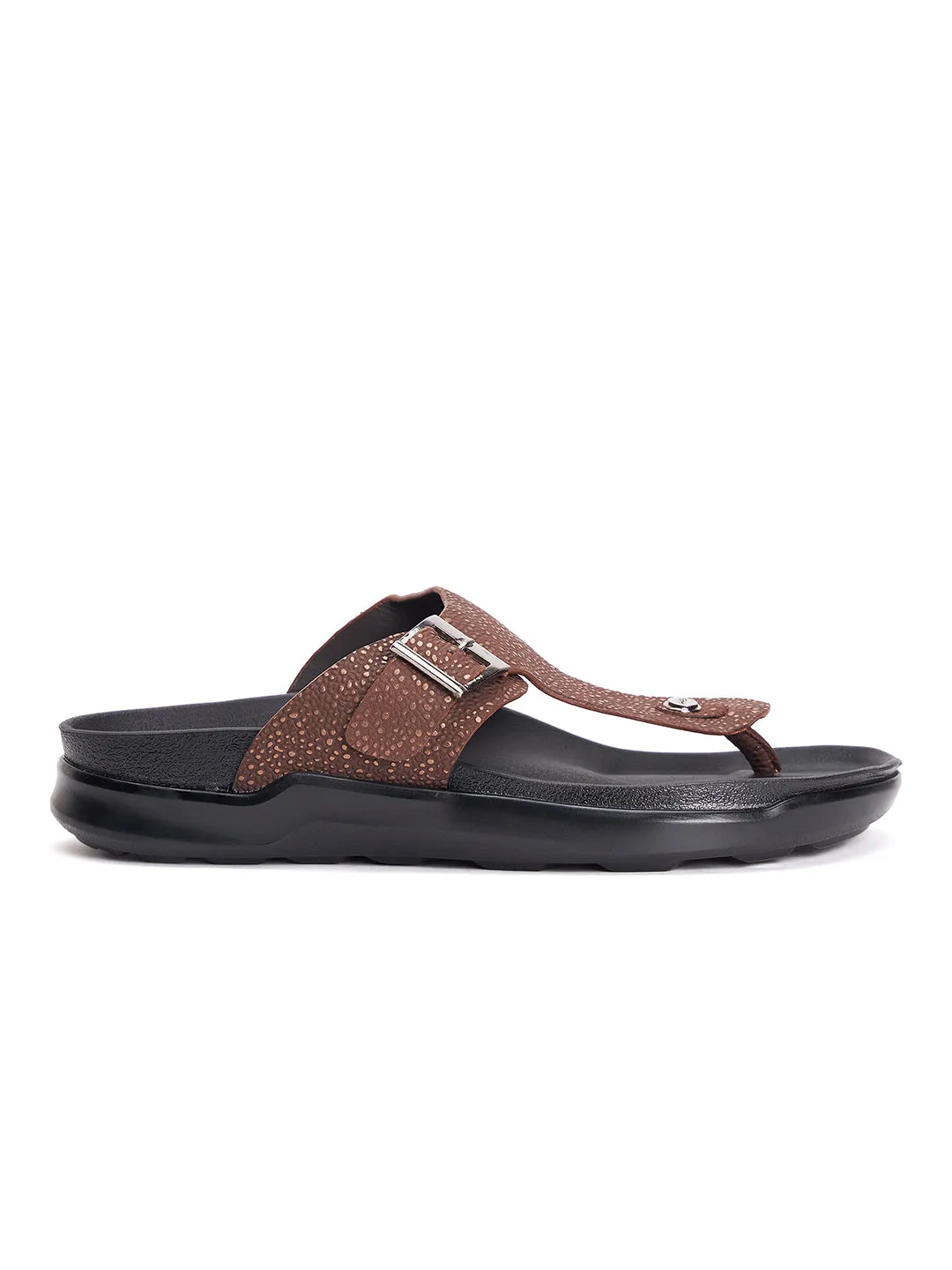 Mules ouvertes en cuir marron pour hommes Hitz