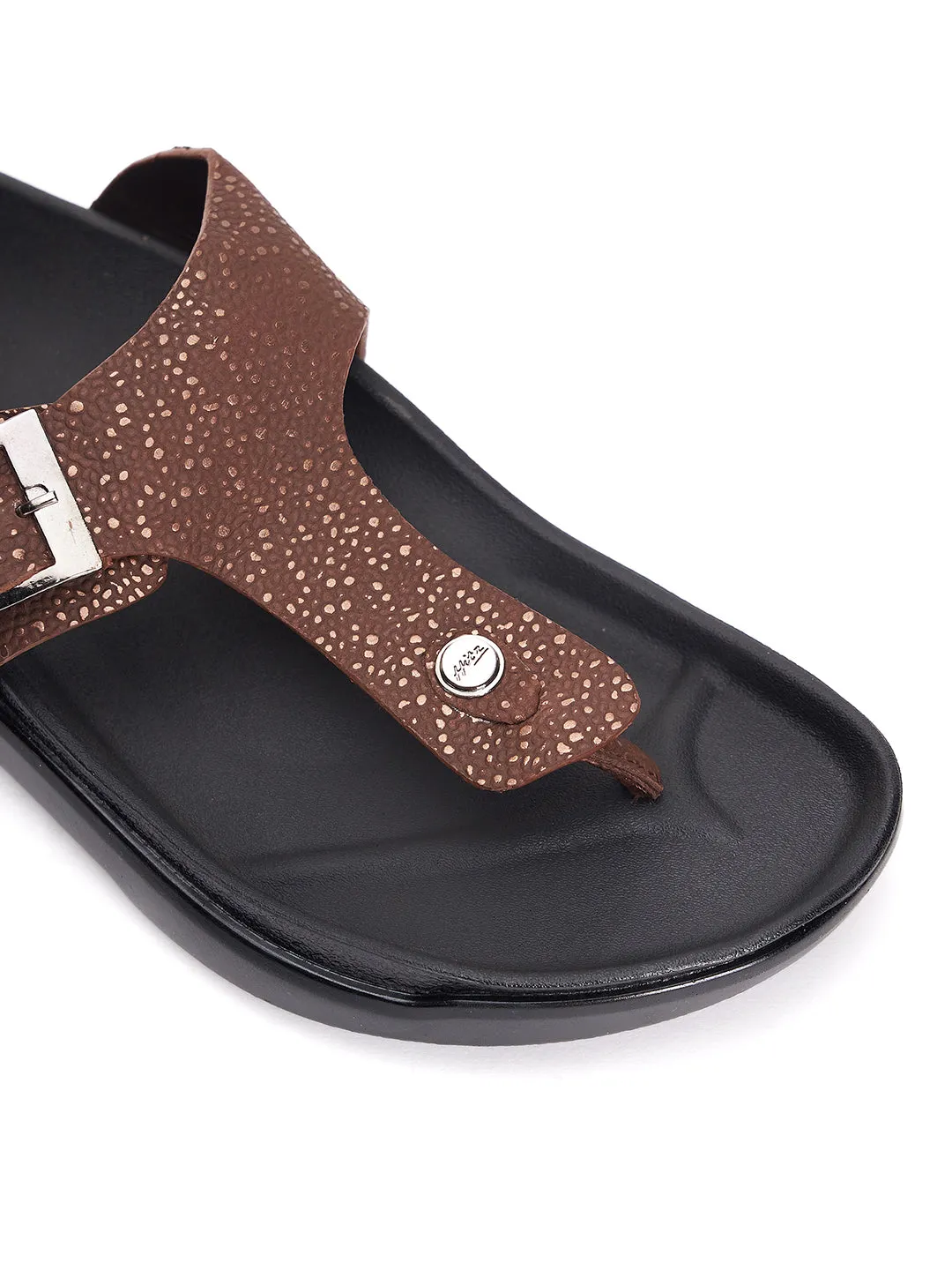 Mules ouvertes en cuir marron pour hommes Hitz
