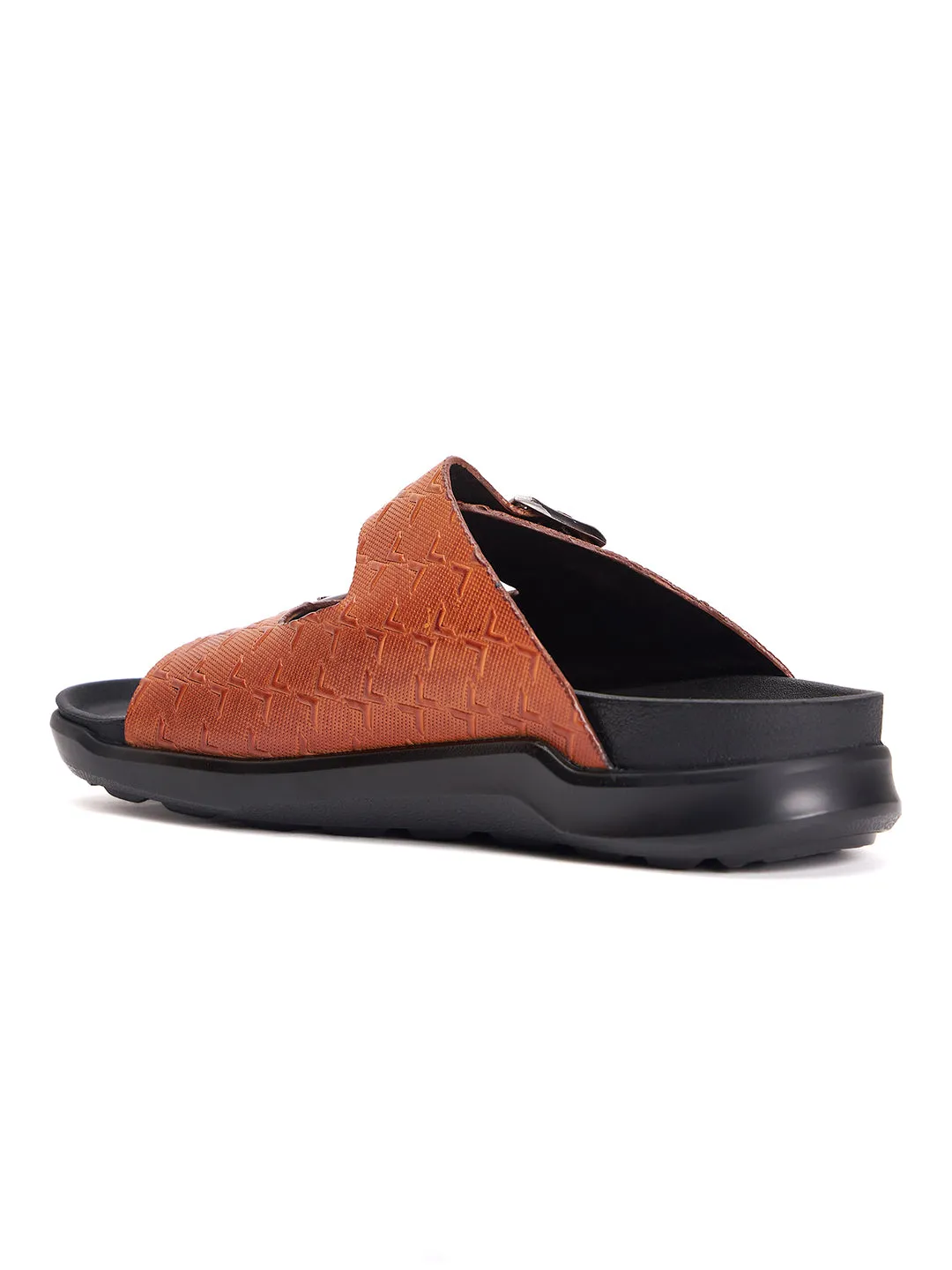 Mules ouvertes en cuir brun pour hommes Hitz
