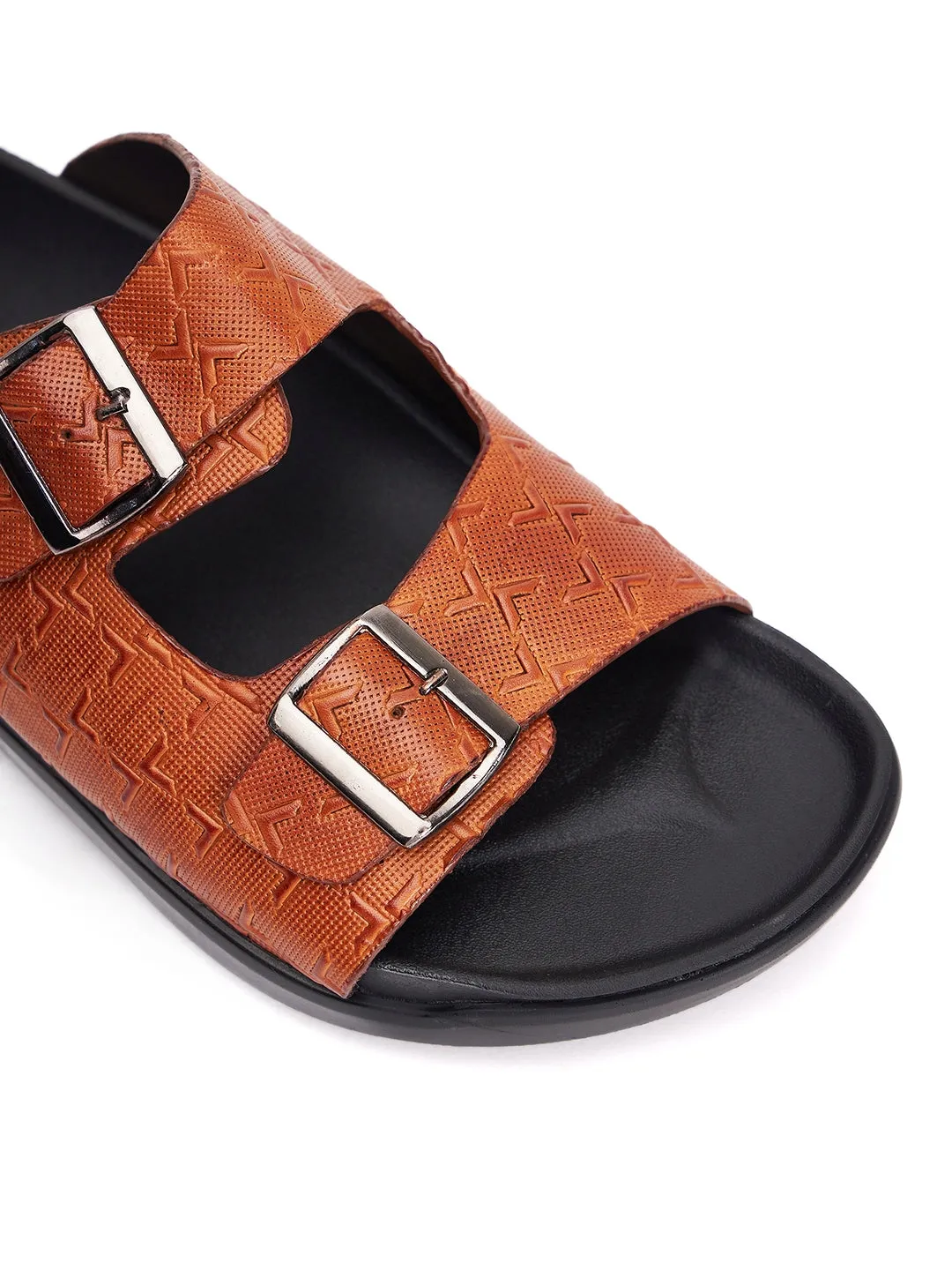 Mules ouvertes en cuir brun pour hommes Hitz