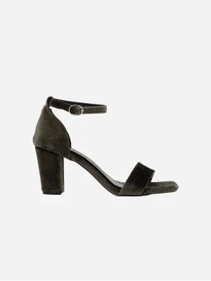 Jess Escarpins Vegan Velours à Bout Ouvert | Vert Olive