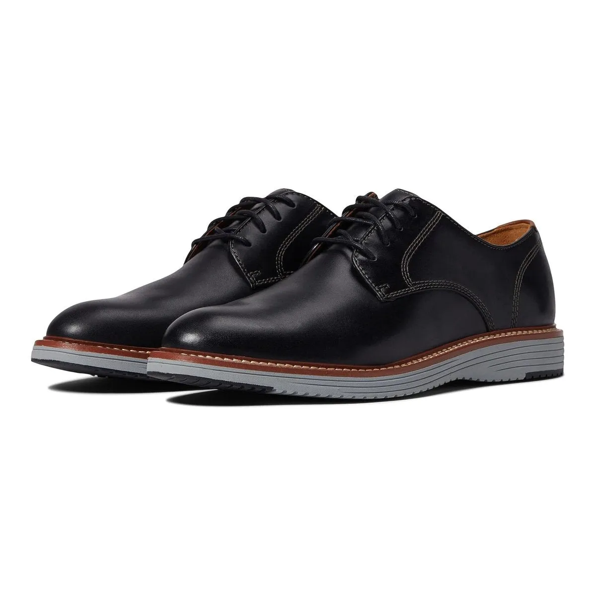 Johnston & Murphy Hommes Uxton Bout Rond Noir Pleine Fleur