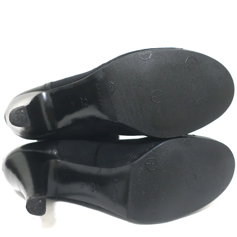 Bottes Lanvin à bout capitonné et boutonné en velours côtelé et cuir noir Taille 39