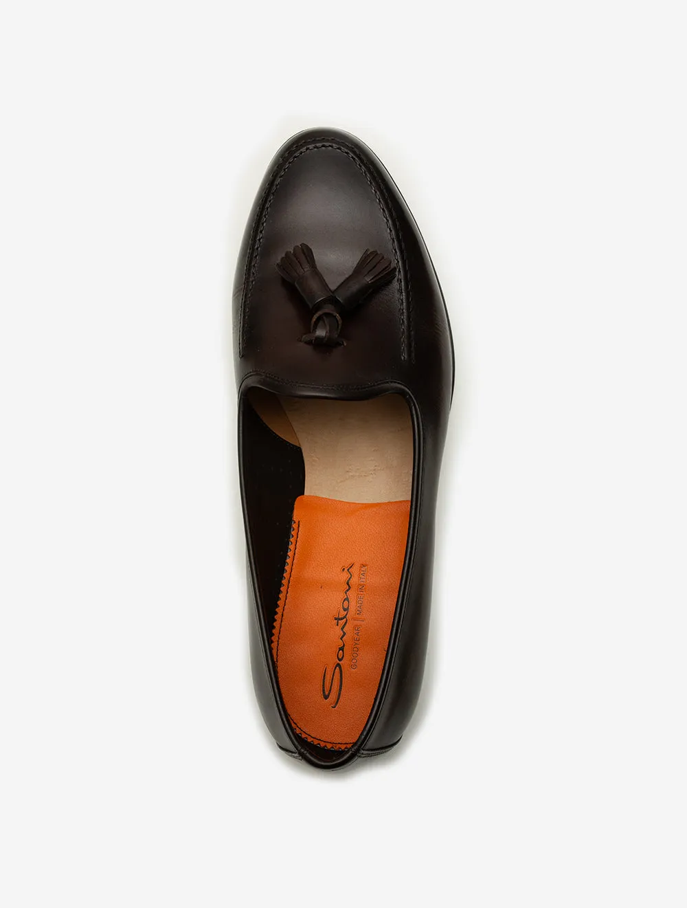 Mocassin à gland en cuir marron foncé