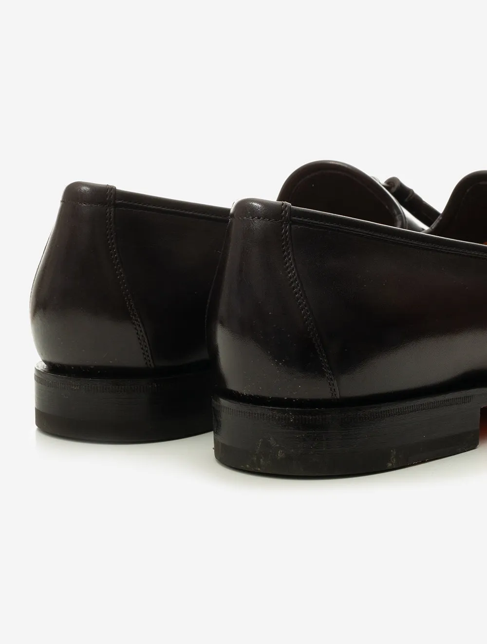 Mocassin à gland en cuir marron foncé
